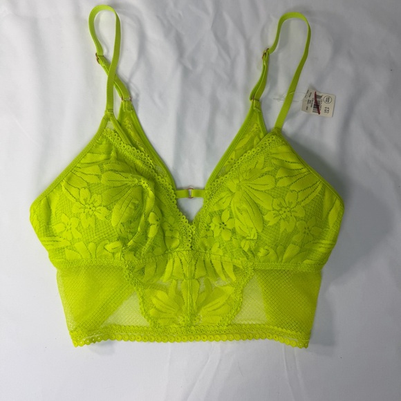 aerie Other - Aerie‎ Lace Bralette in Neon Yellow-Green Size Small NWT